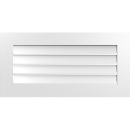 Ekena Millwork Vertical Surface Mount PVC Gable Vent: Non-Functional, w/3-1/2"W x 1"H, Standard Frame, 36"W x 18"H GVPVE36X1801SN